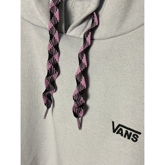 Girls Vans XS Hoodie Black Gray with Shoelace Inspired Pink Black Laces Preowned - Picture 2 of 6